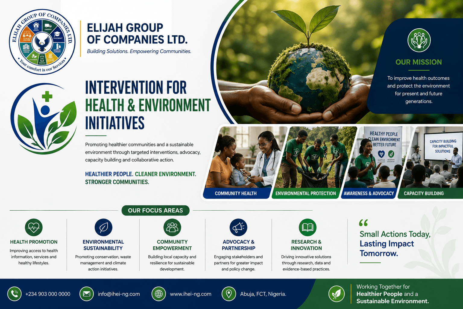 Intervention for Health and Environment Initiatives - Elijah Group of Companies